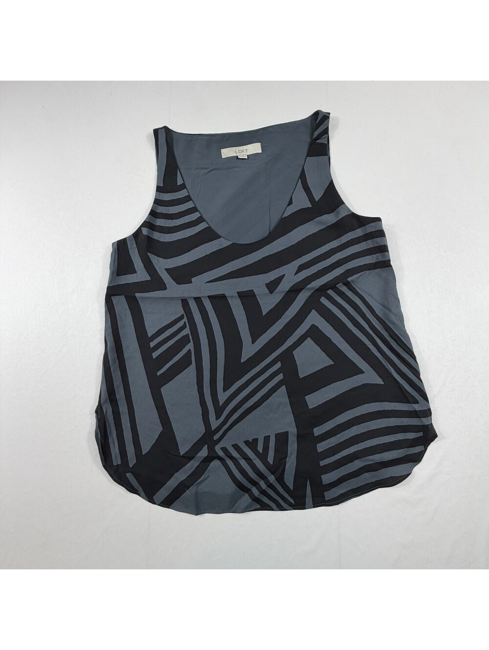 LOFT Sleeveless Geometric Print Blouse Top XS